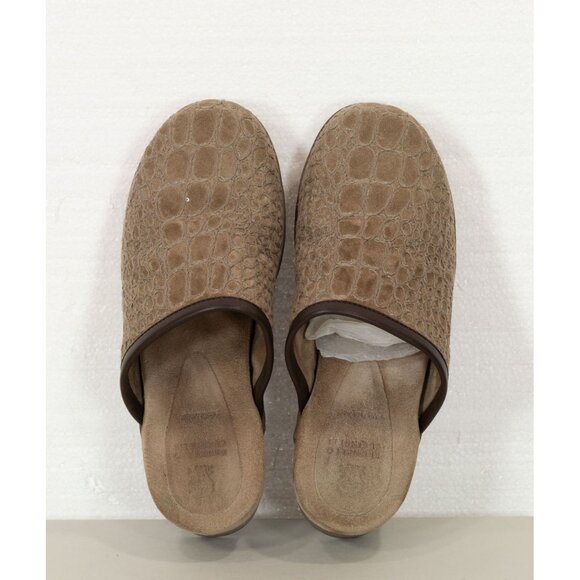 $1490 BRUNELLO CUCINELLI BEIGE SUEDE CLOGS/MULE WITH SEQUIN EMBELLISHMENT 37.5 - Picture 6 of 7